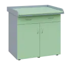 PP - 100 pult přebalovací s matrací, 2-dveřové, 1-zásuvka, 1000x1000x800, korpus šedý, dvířka šedo-z